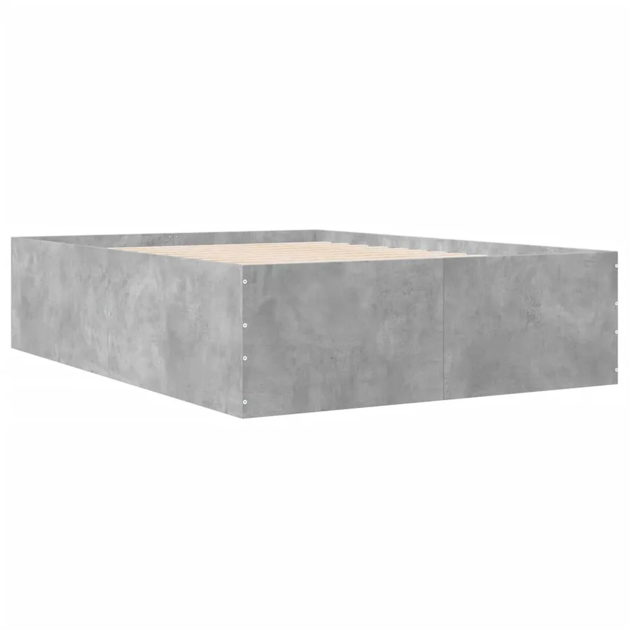 Cadre de lit sans matelas gris béton 120x190 cm - 6