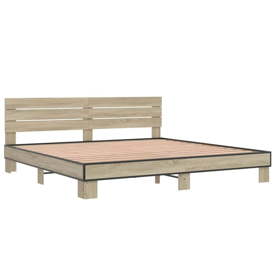 Cadre de lit sans matelas chêne sonoma 200x200 cm - 3