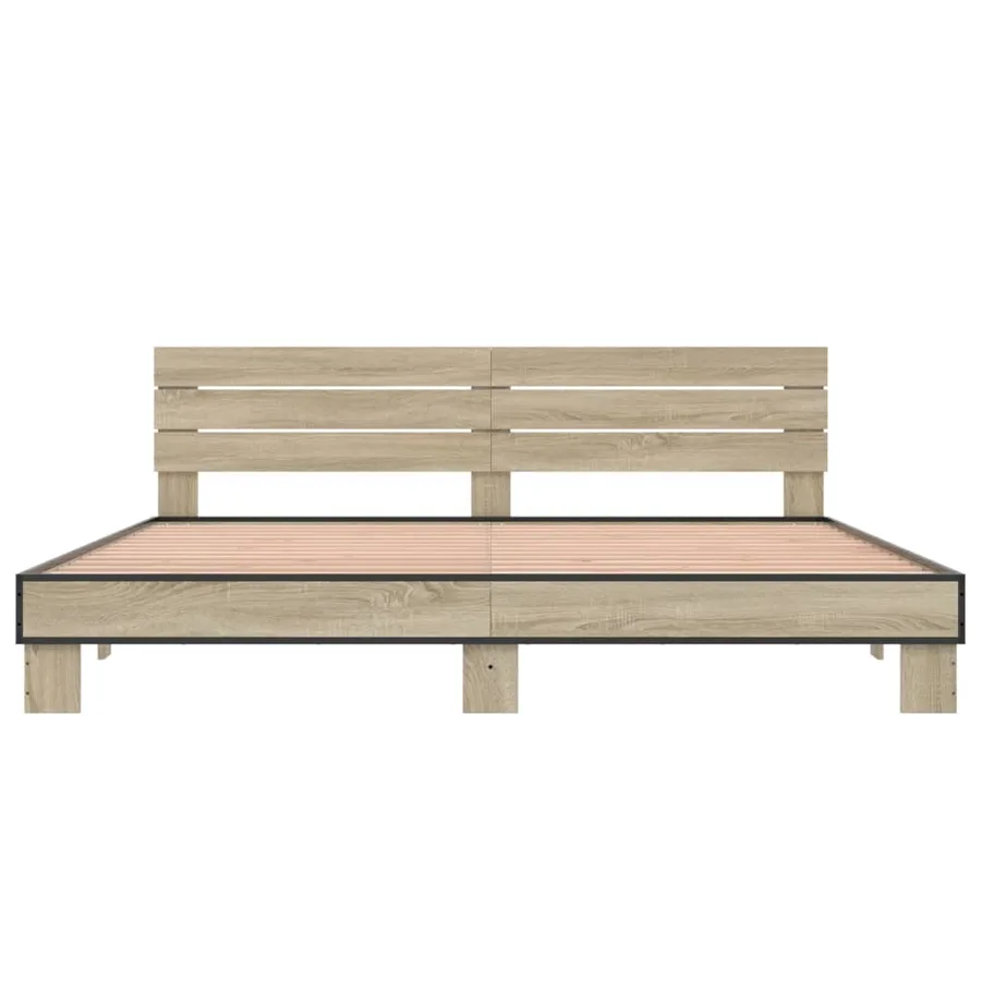 Cadre de lit sans matelas chêne sonoma 200x200 cm - 4