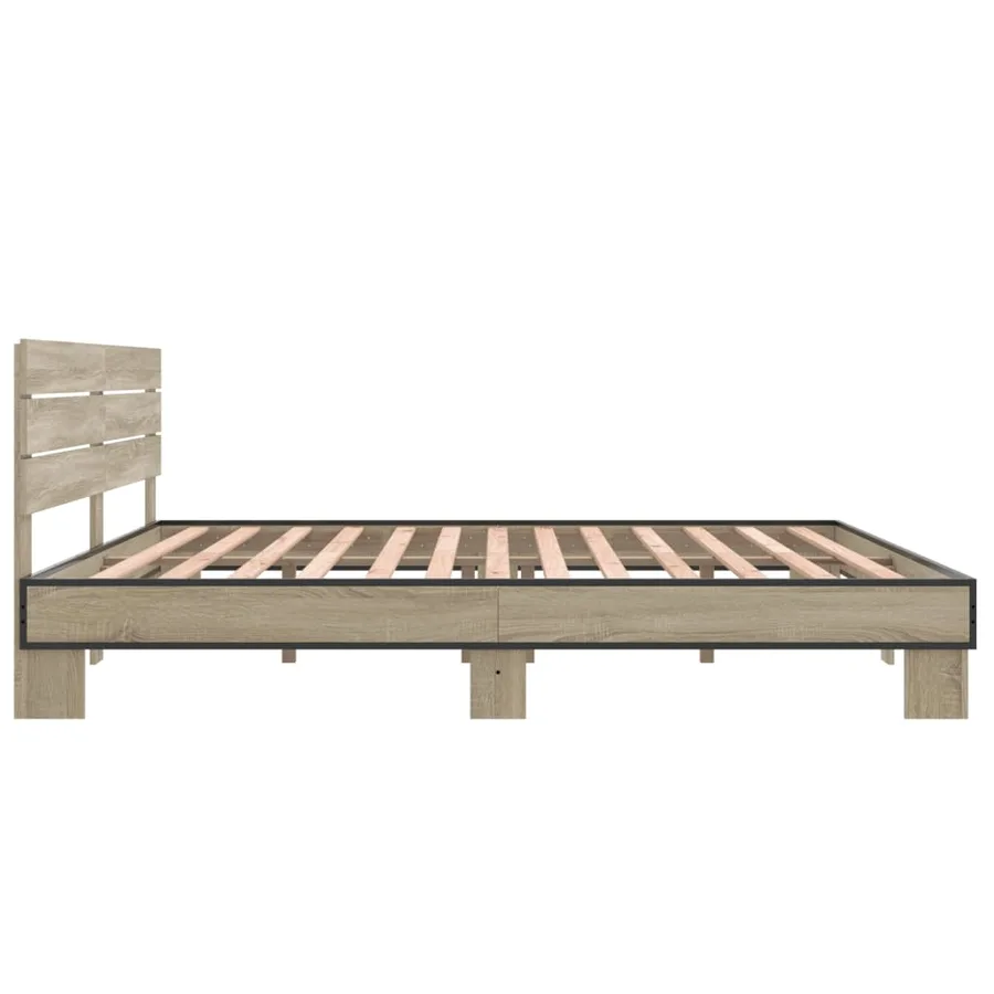 Cadre de lit sans matelas chêne sonoma 200x200 cm - 5
