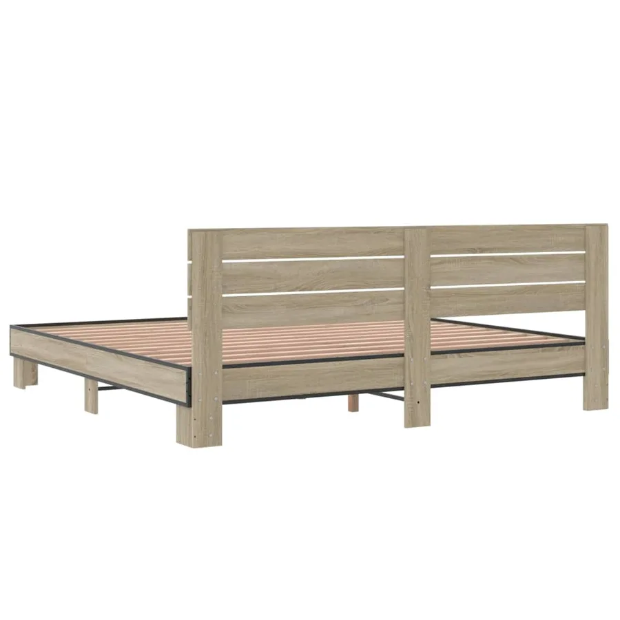 Cadre de lit sans matelas chêne sonoma 200x200 cm - 6