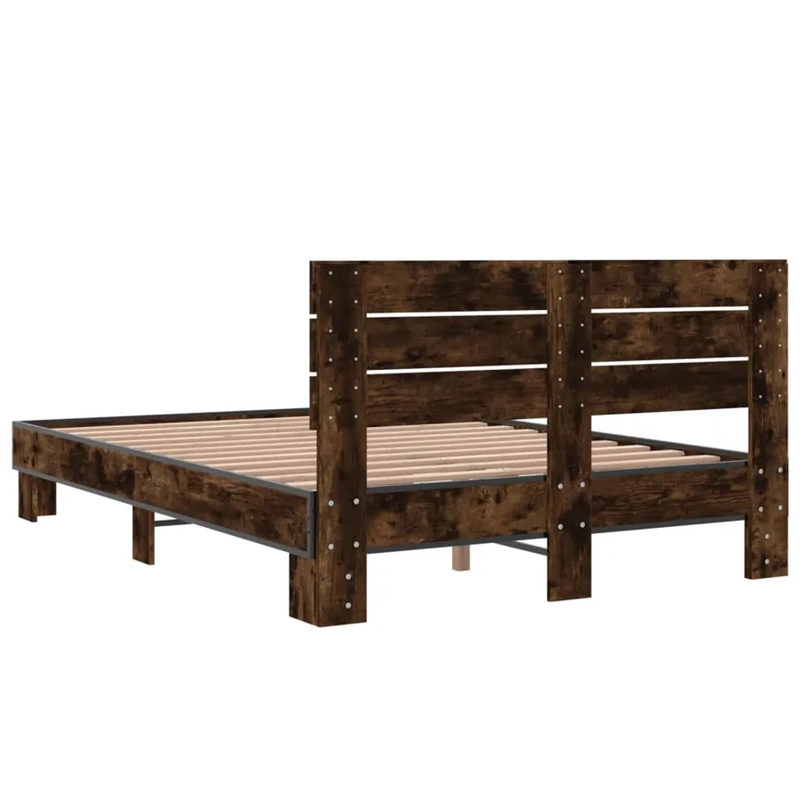 Cadre de lit sans matelas chêne fumé 120x200 cm - 6