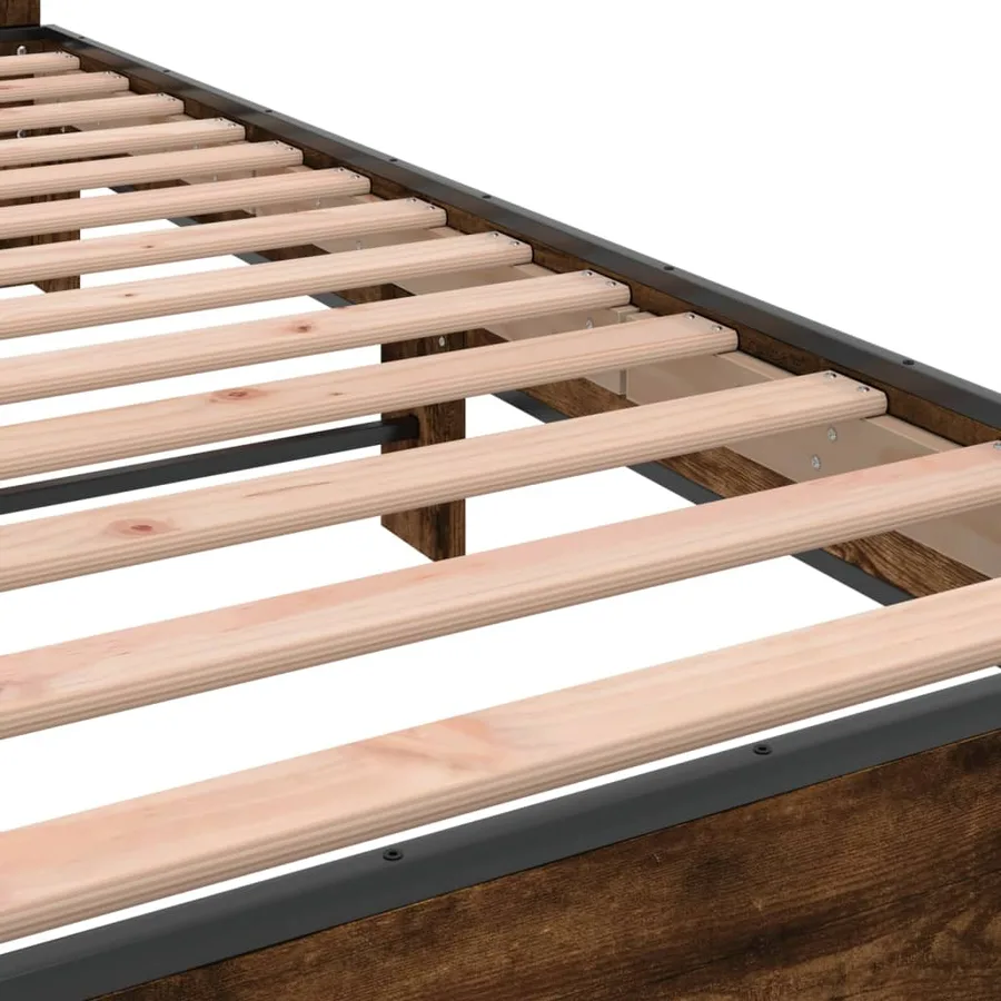 Cadre de lit sans matelas chêne fumé 120x200 cm - 7