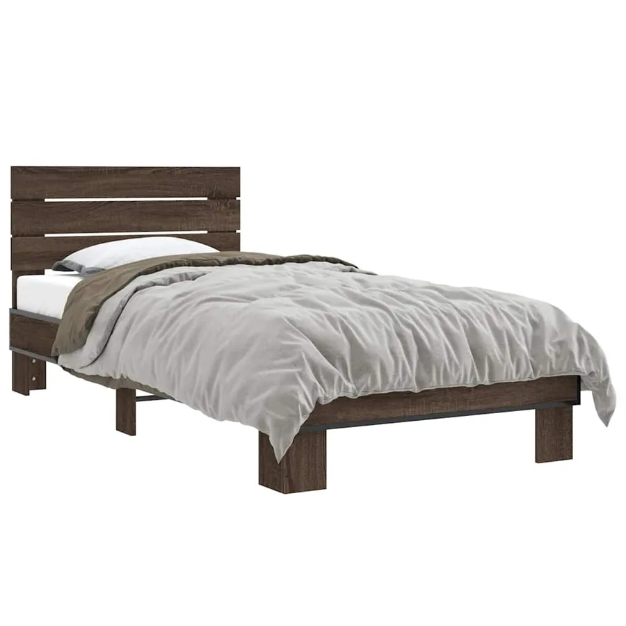 Cadre de lit sans matelas chêne marron 90x200 cm - 2