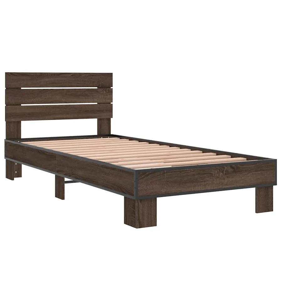 Cadre de lit sans matelas chêne marron 90x200 cm - 3