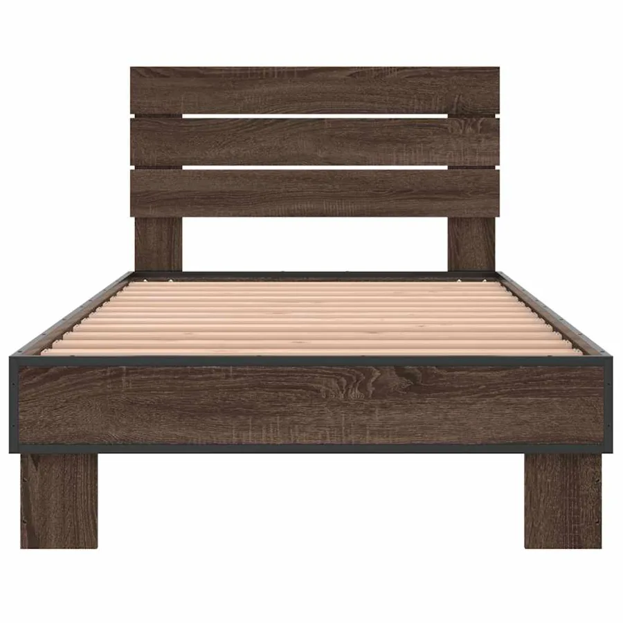 Cadre de lit sans matelas chêne marron 90x200 cm - 4