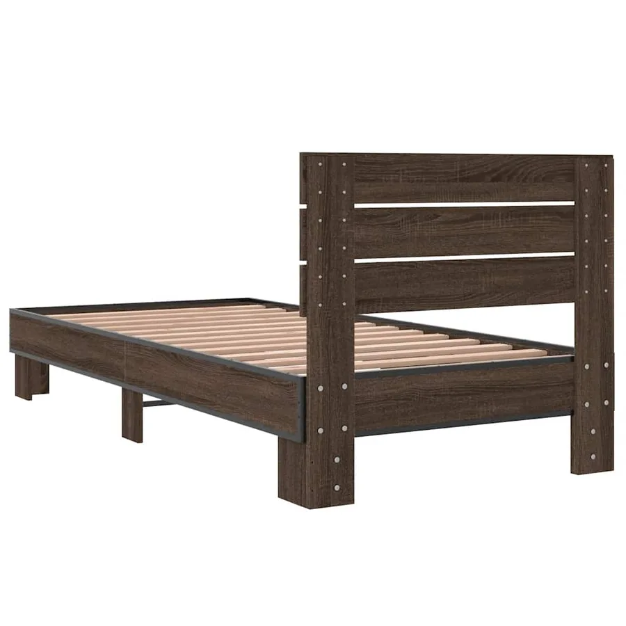 Cadre de lit sans matelas chêne marron 90x200 cm - 6
