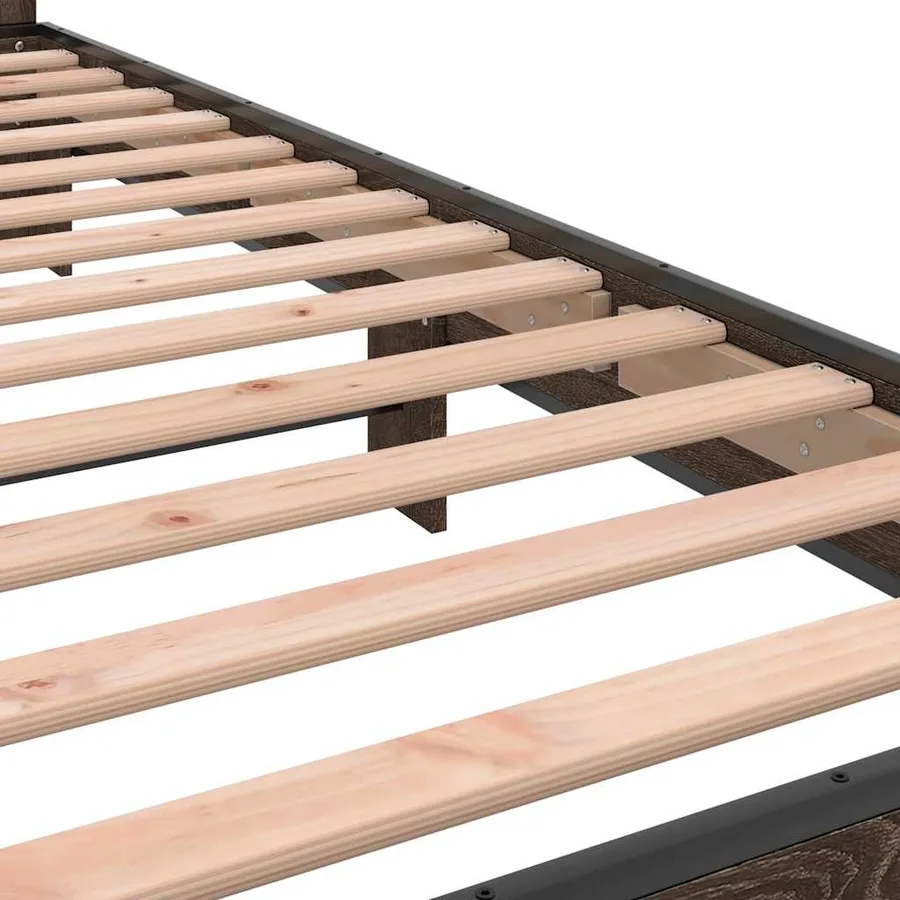 Cadre de lit sans matelas chêne marron 90x200 cm - 7