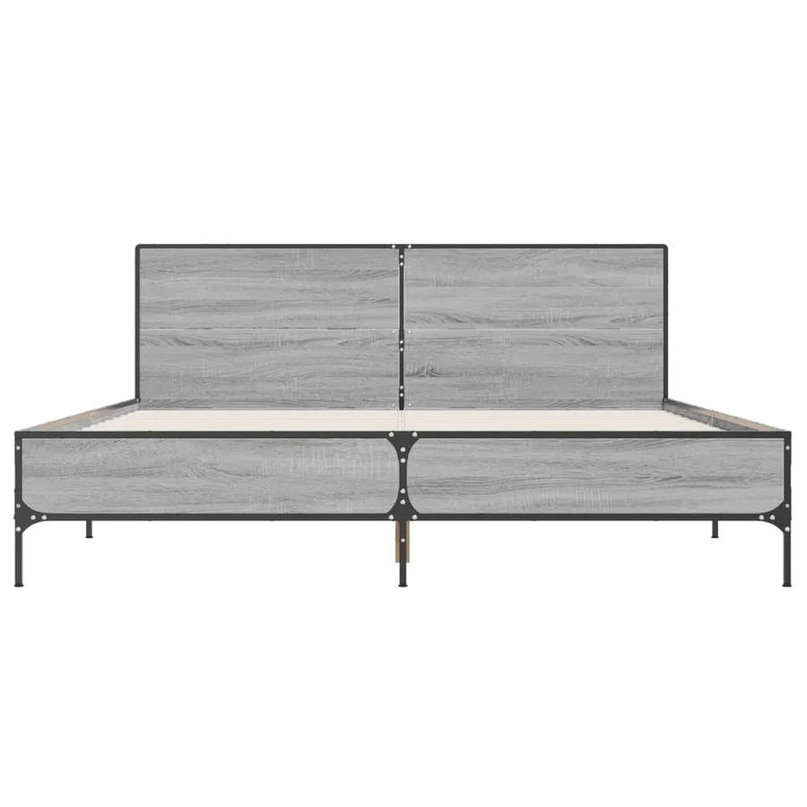 Cadre de lit sans matelas sonoma gris 135x190 cm - 4