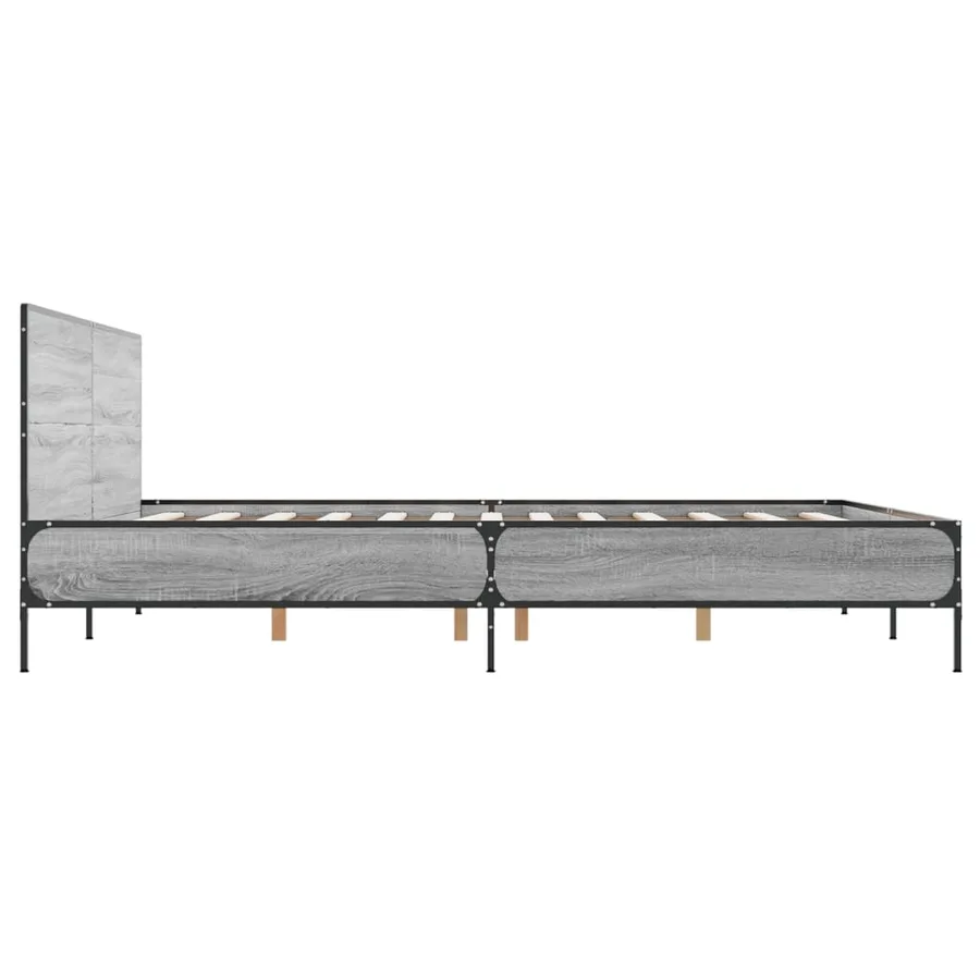 Cadre de lit sans matelas sonoma gris 135x190 cm - 5