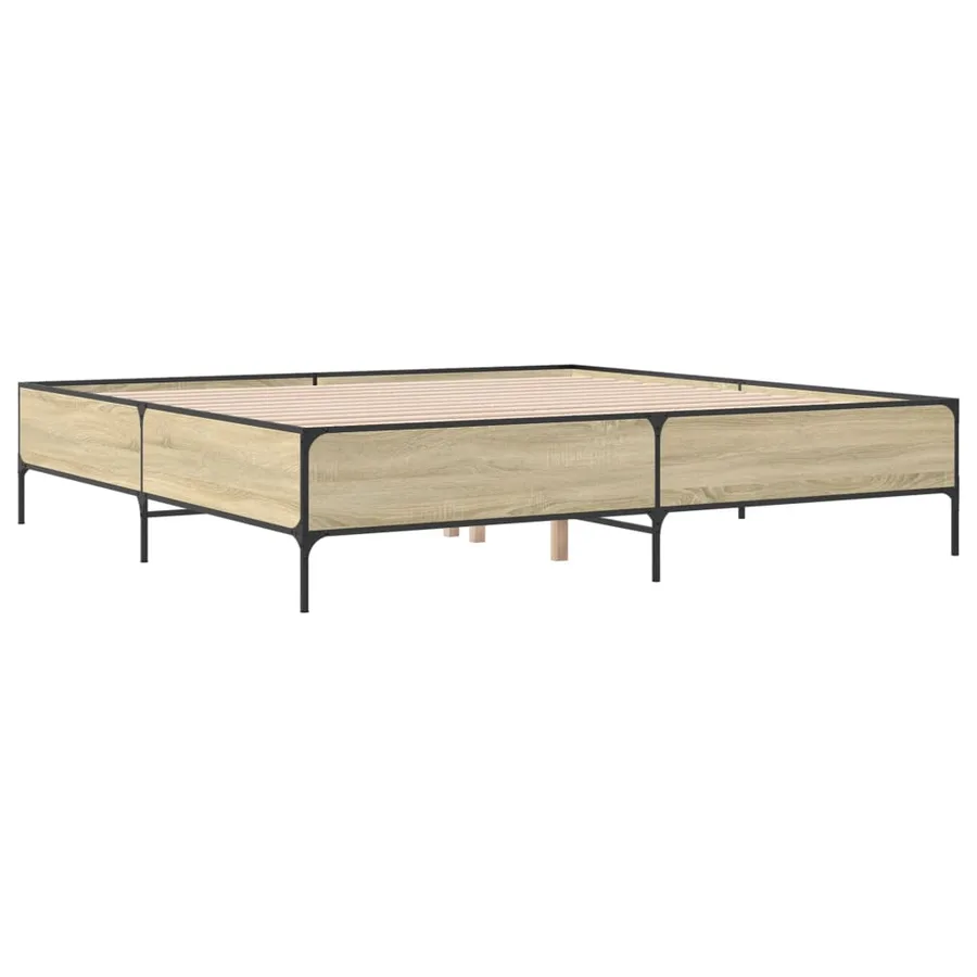 Cadre de lit sans matelas chêne sonoma 200x200 cm - 3