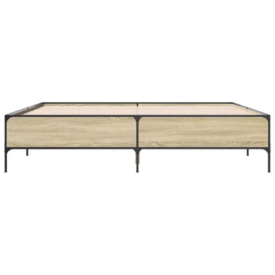 Cadre de lit sans matelas chêne sonoma 200x200 cm - 4