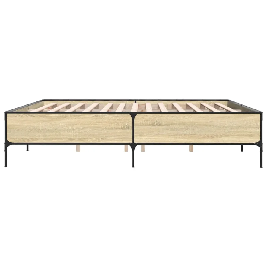 Cadre de lit sans matelas chêne sonoma 200x200 cm - 5