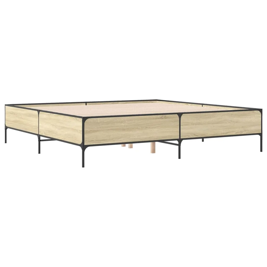 Cadre de lit sans matelas chêne sonoma 200x200 cm - 6