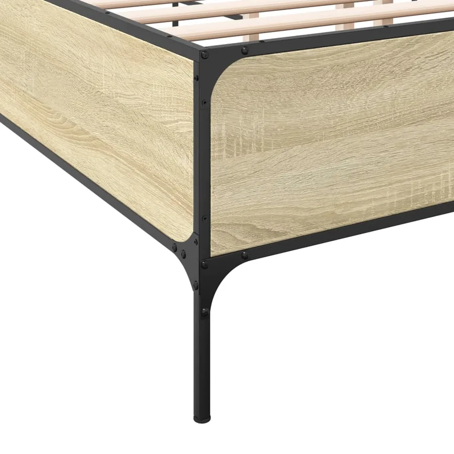 Cadre de lit sans matelas chêne sonoma 200x200 cm - 7