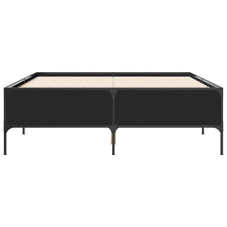 Cadre de lit sans matelas noir 120x200 cm - 4