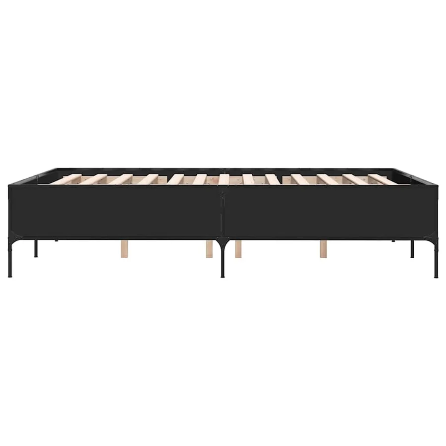 Cadre de lit sans matelas noir 120x200 cm - 5