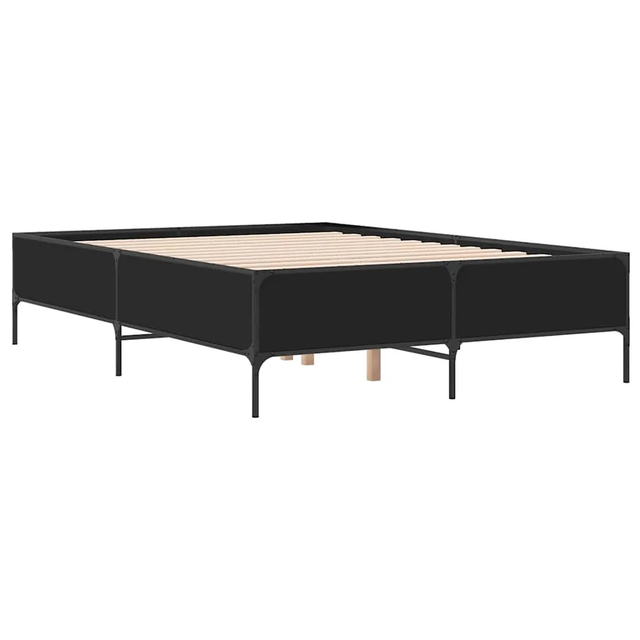 Cadre de lit sans matelas noir 120x200 cm - 6