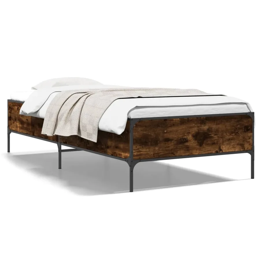 Cadre de lit sans matelas chêne fumé 90x190 cm - 2