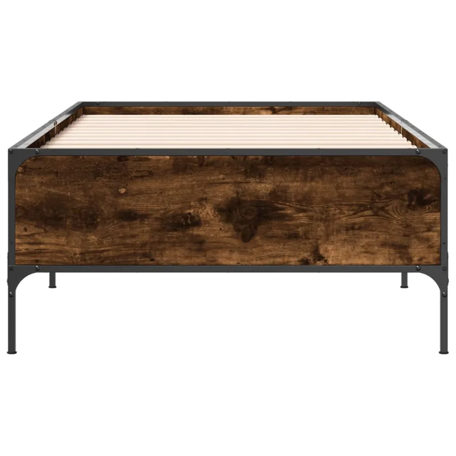 Cadre de lit sans matelas chêne fumé 90x190 cm - 4