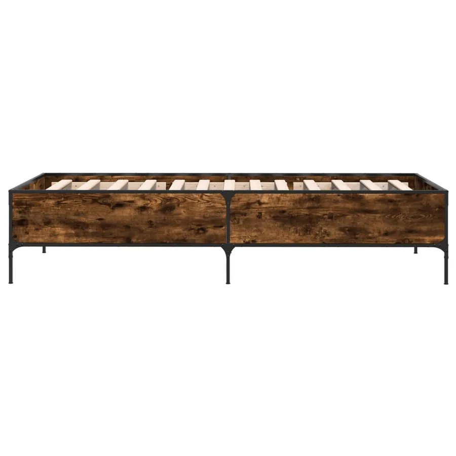 Cadre de lit sans matelas chêne fumé 90x190 cm - 5