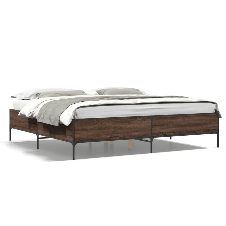 Cadre de lit sans matelas chêne marron 180x200 cm - 2