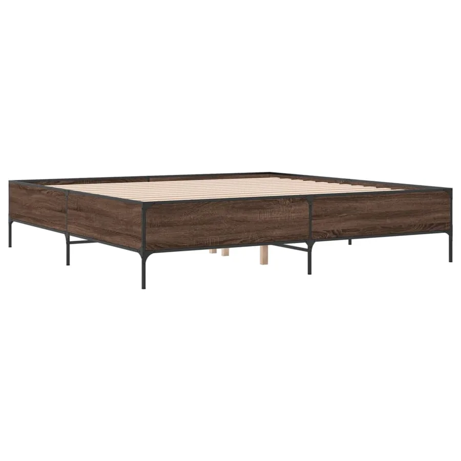 Cadre de lit sans matelas chêne marron 180x200 cm - 3
