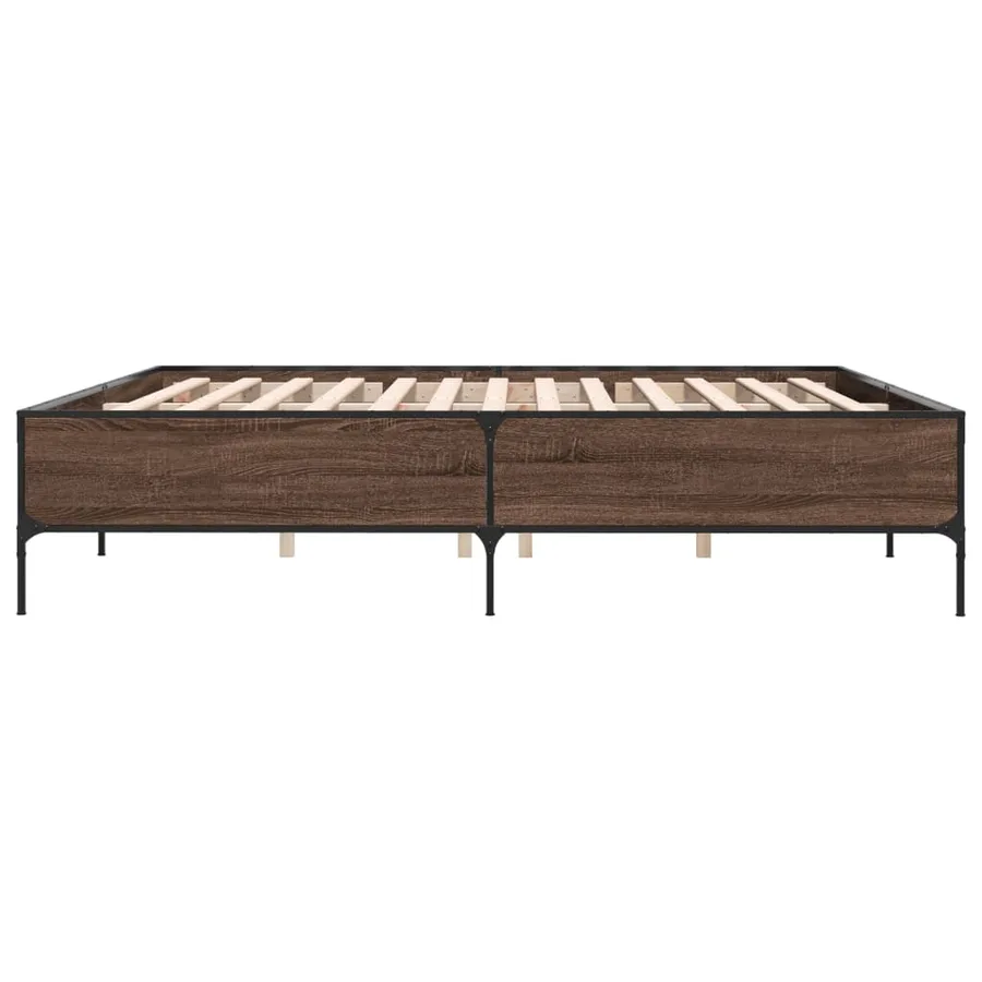 Cadre de lit sans matelas chêne marron 180x200 cm - 5
