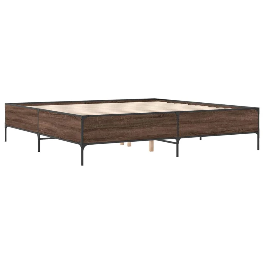 Cadre de lit sans matelas chêne marron 180x200 cm - 6
