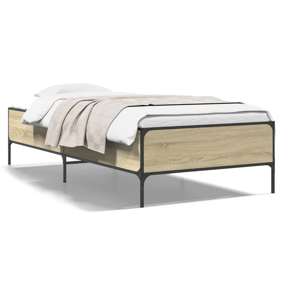 Cadre de lit sans matelas chêne sonoma 100x200 cm - 2