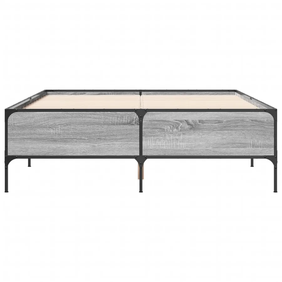 Cadre de lit sans matelas sonoma gris 140x200 cm - 4