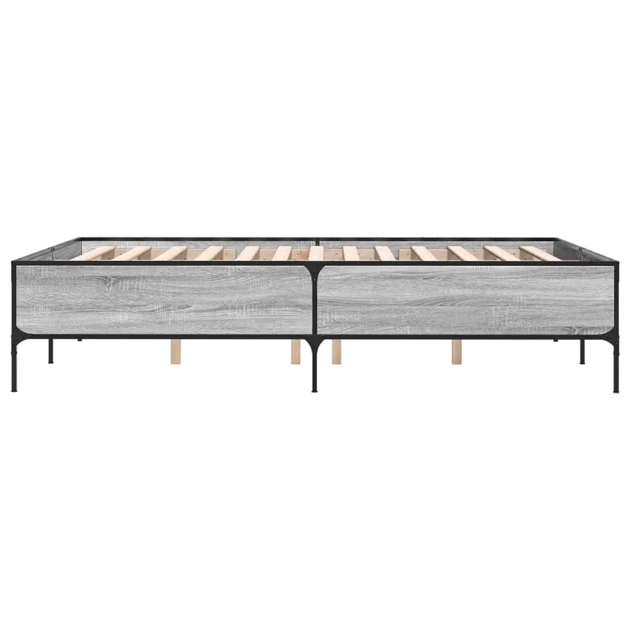 Cadre de lit sans matelas sonoma gris 140x200 cm - 5
