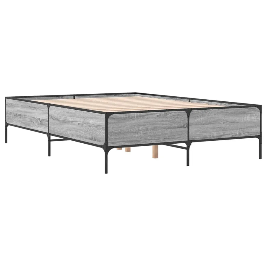 Cadre de lit sans matelas sonoma gris 140x200 cm - 6