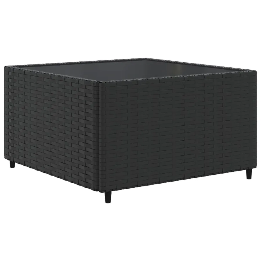 Salon de jardin 5 pcs avec coussins Noir Résine tressée - 5