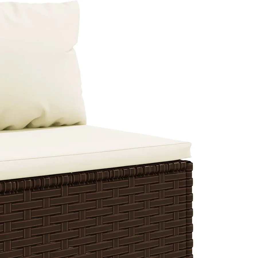 Salon de jardin 6 pcs avec coussins Marron Résine tressée - 5