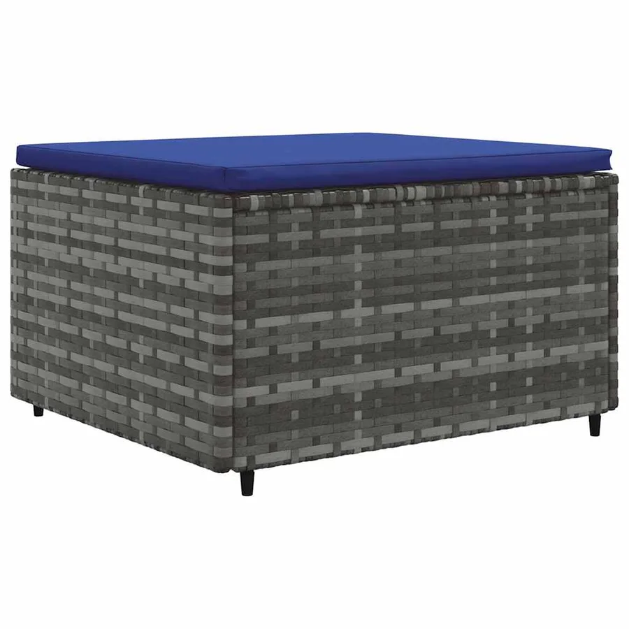 Salon de jardin 6 pcs avec coussins Gris Résine tressée - 5