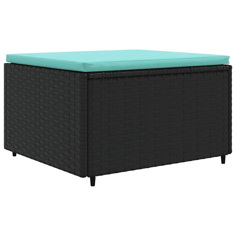 Salon de jardin 8 pcs avec coussins noir résine tressée - 5