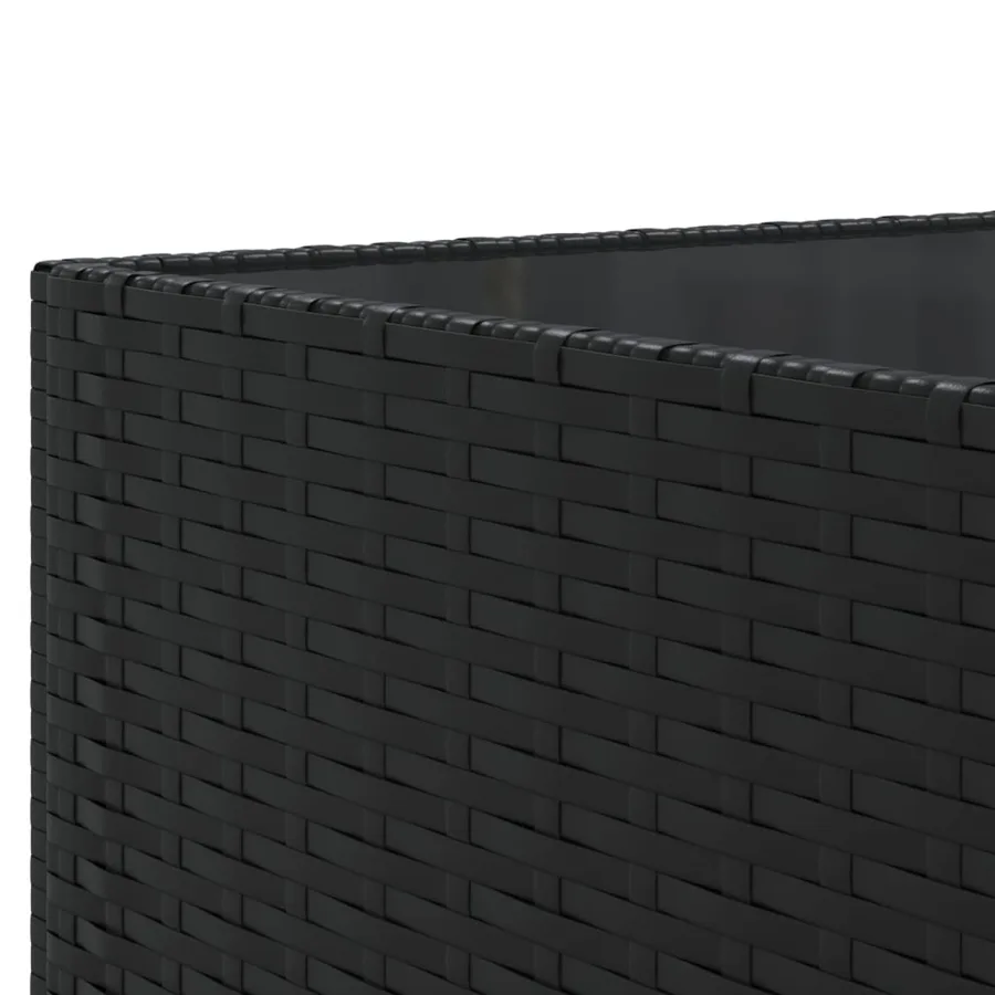 Salon de jardin 10 pcs avec coussins noir résine tressée - 9