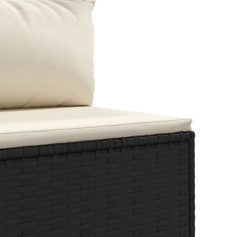 Salon de jardin 10 pcs avec coussins noir résine tressée - 8