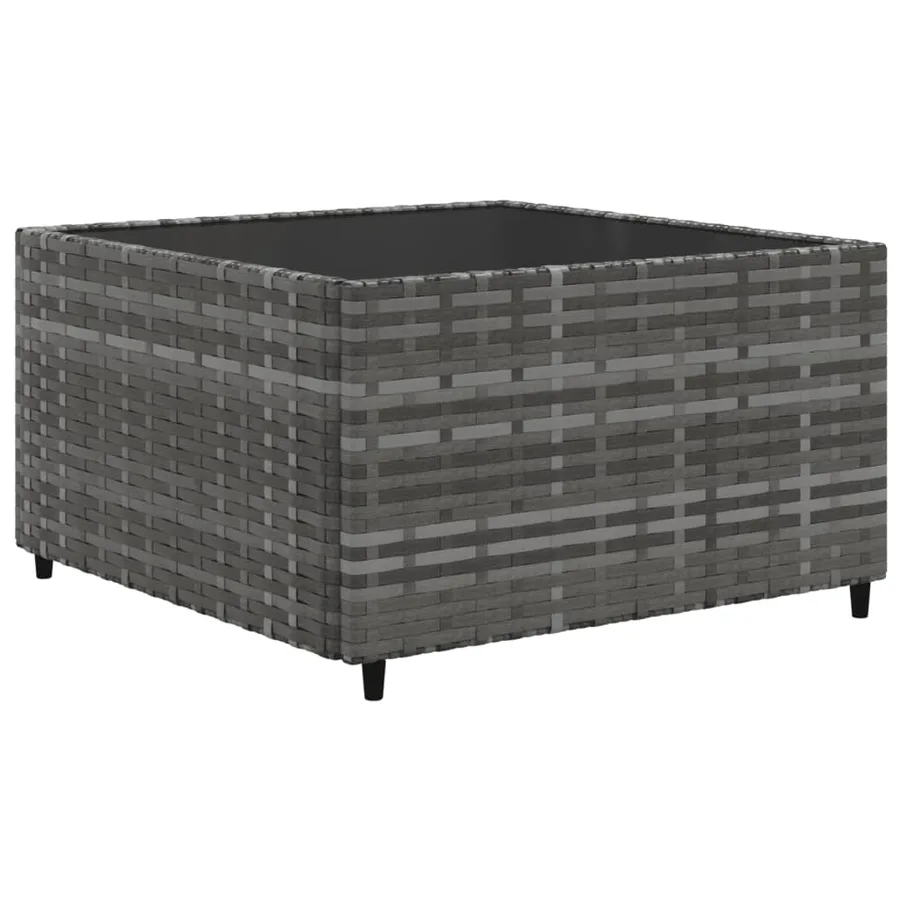 Salon de jardin 11 pcs avec coussins Gris Résine tressée - 5