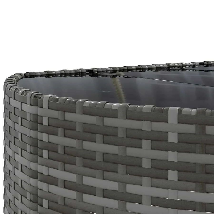 Salon de jardin 4 pcs avec coussins gris résine tressée - 8