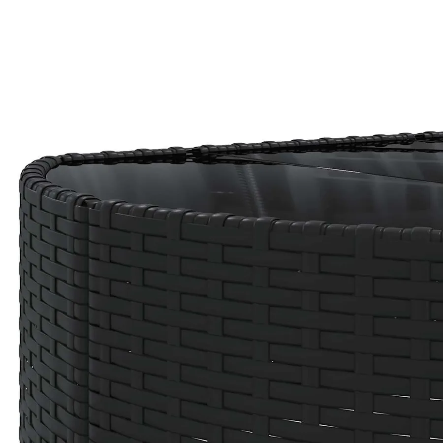 Salon de jardin 9 pcs avec coussins noir résine tressée - 8