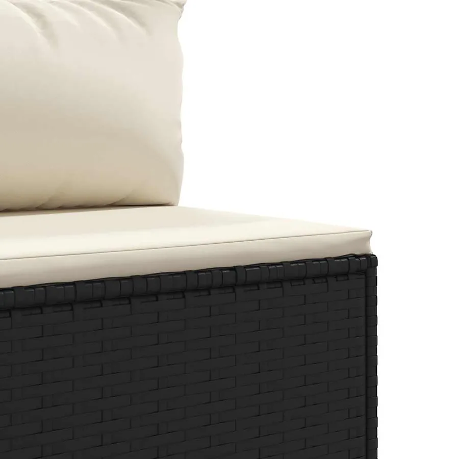 Salon de jardin 6 pcs avec coussins Noir Résine tressée - 5