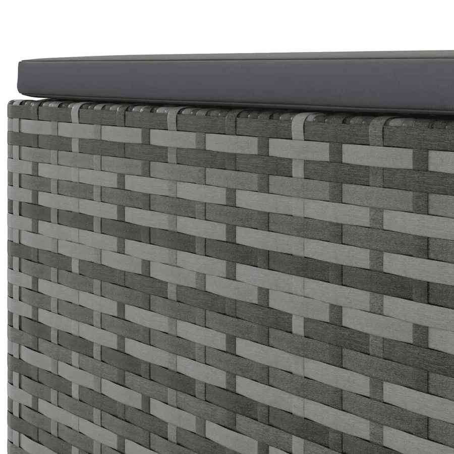 Salon de jardin 8 pcs avec coussins Gris Résine tressée - 11