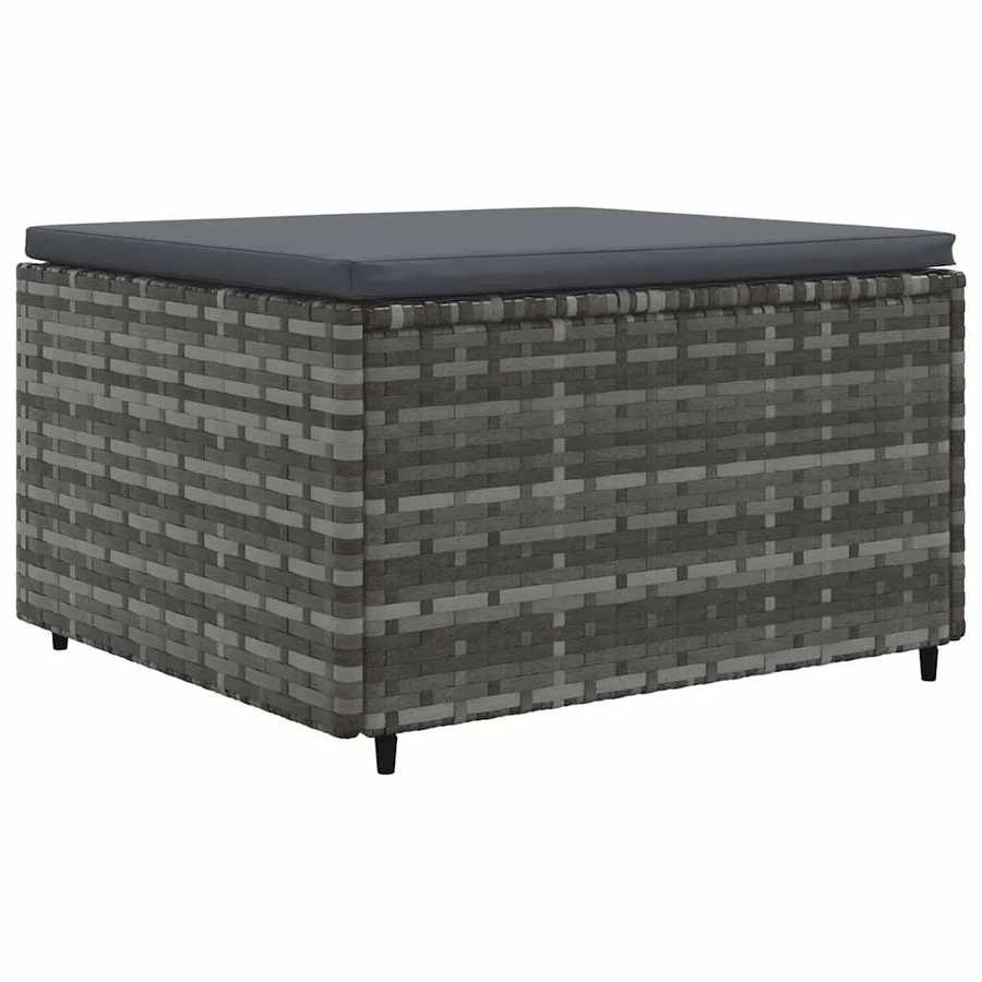 Salon de jardin 8 pcs avec coussins Gris Résine tressée - 5
