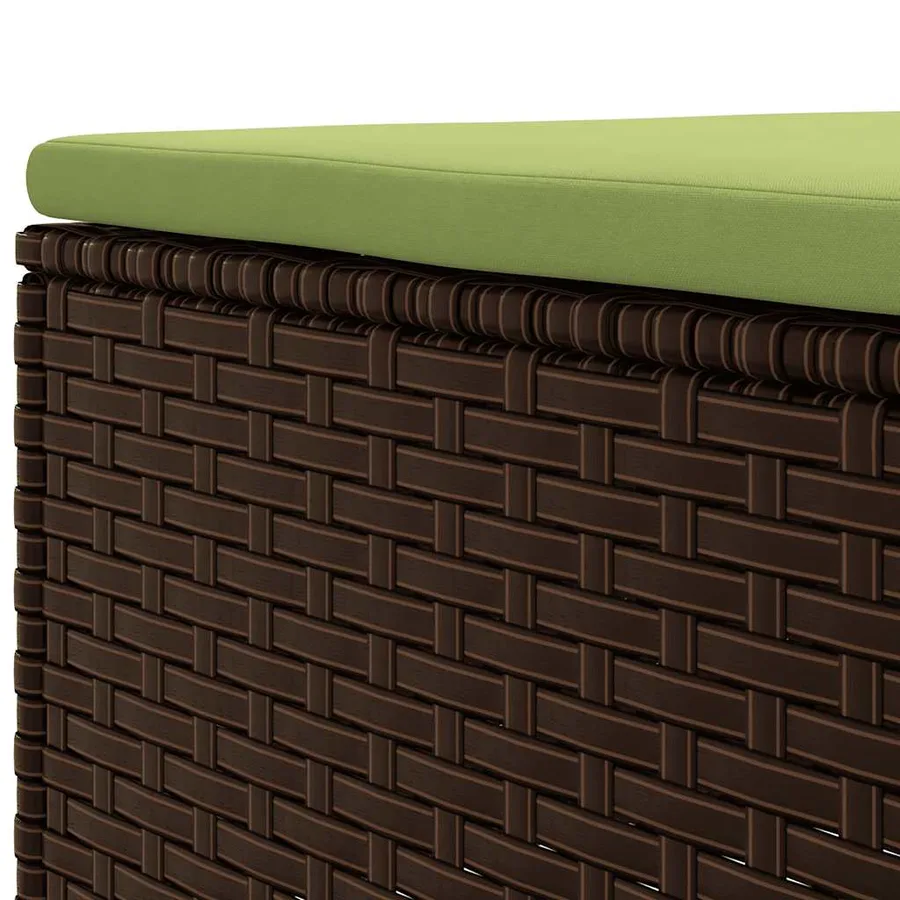 Salon de jardin avec coussins 7 pcs marron résine tressée - 11