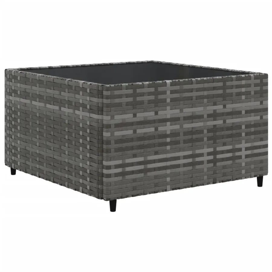 Salon de jardin avec coussins 10 pcs gris résine tressée - 5