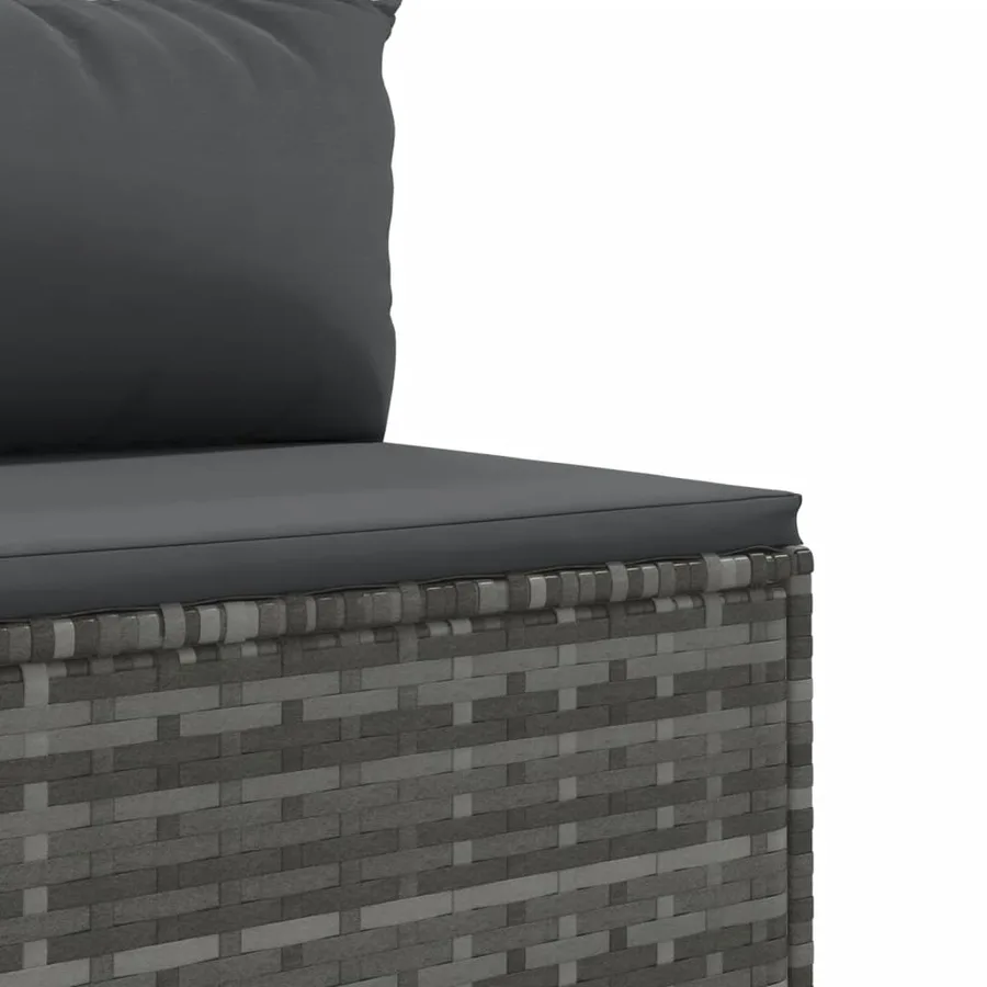 Salon de jardin avec coussins 10 pcs gris résine tressée - 8