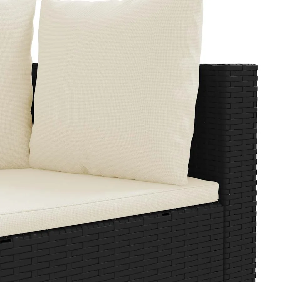 Salon de jardin 6 pcs avec coussins noir résine tressée - 7