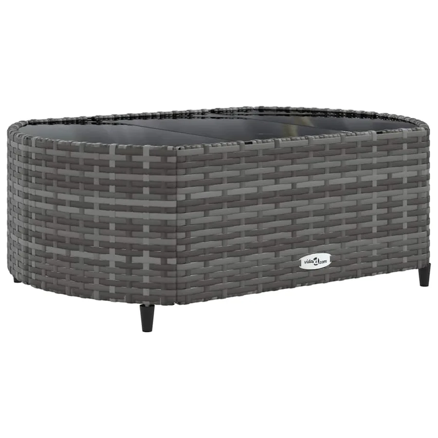 Salon de jardin 5 pcs avec coussins gris résine tressée - 4